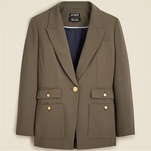 J. CREW Women's Dry Moss Vivienne Blazer in Italian Bi-stretch Wool Size 8